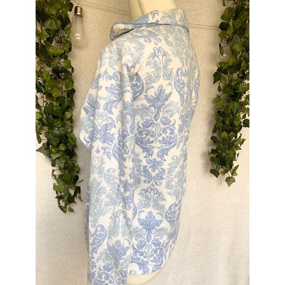Adrienne Vittadini Cotton Blue White Pajama Set Women's Small - Picture 6 of 11
